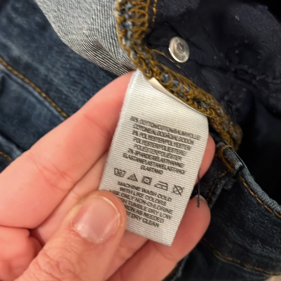 Free People High Rise Dark Wash Busted Knee Skinny Jeans Size 29 - Picture 5 of 5